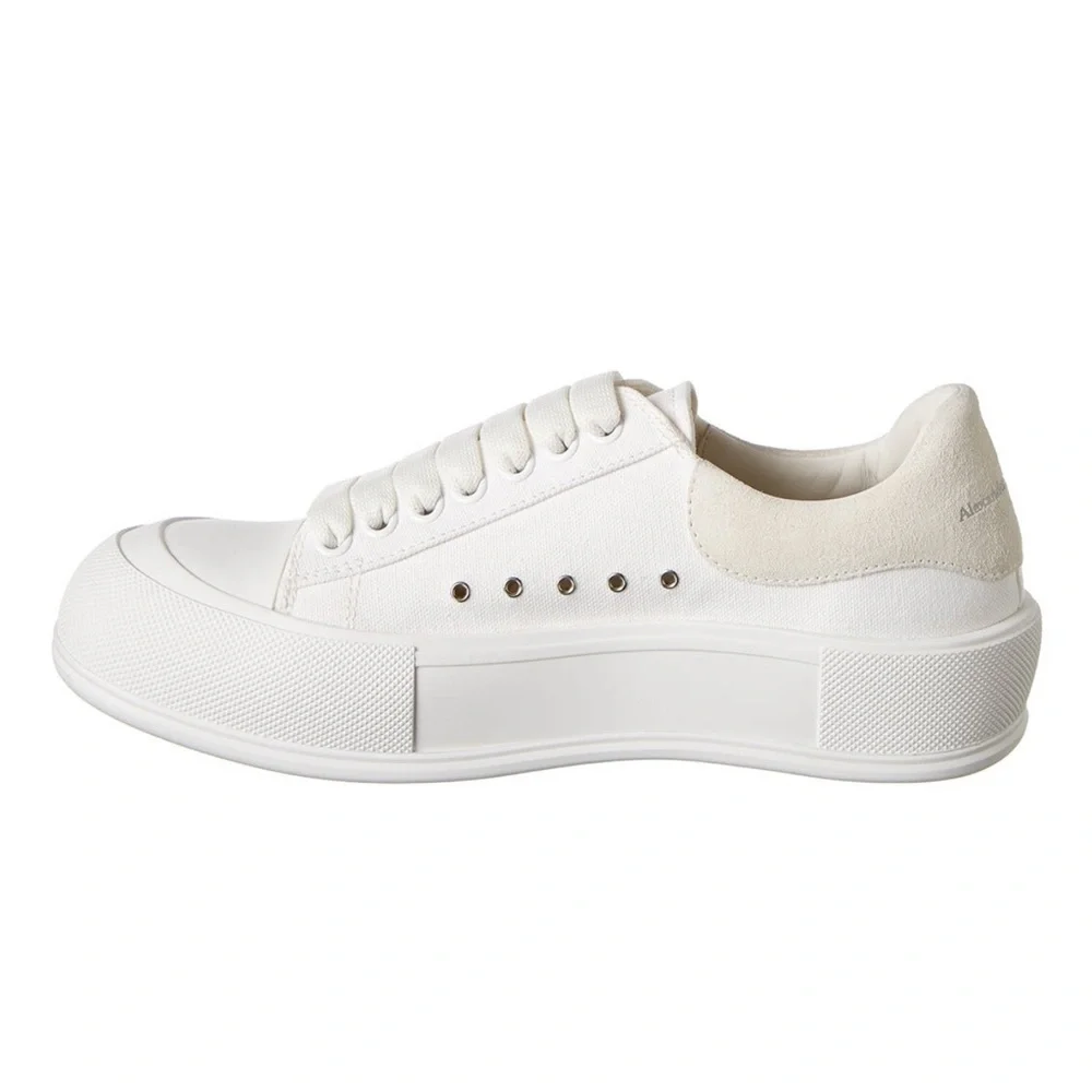 ❗️SOLD❗️Alexander McQueen Deck Plimsoll Canvas & Suede Sneakers white - Picture 9 of 11